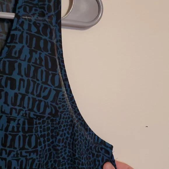 Dash by Kardashian Teal and black Sleeveless shear bathing suit coverup - Picture 6 of 6